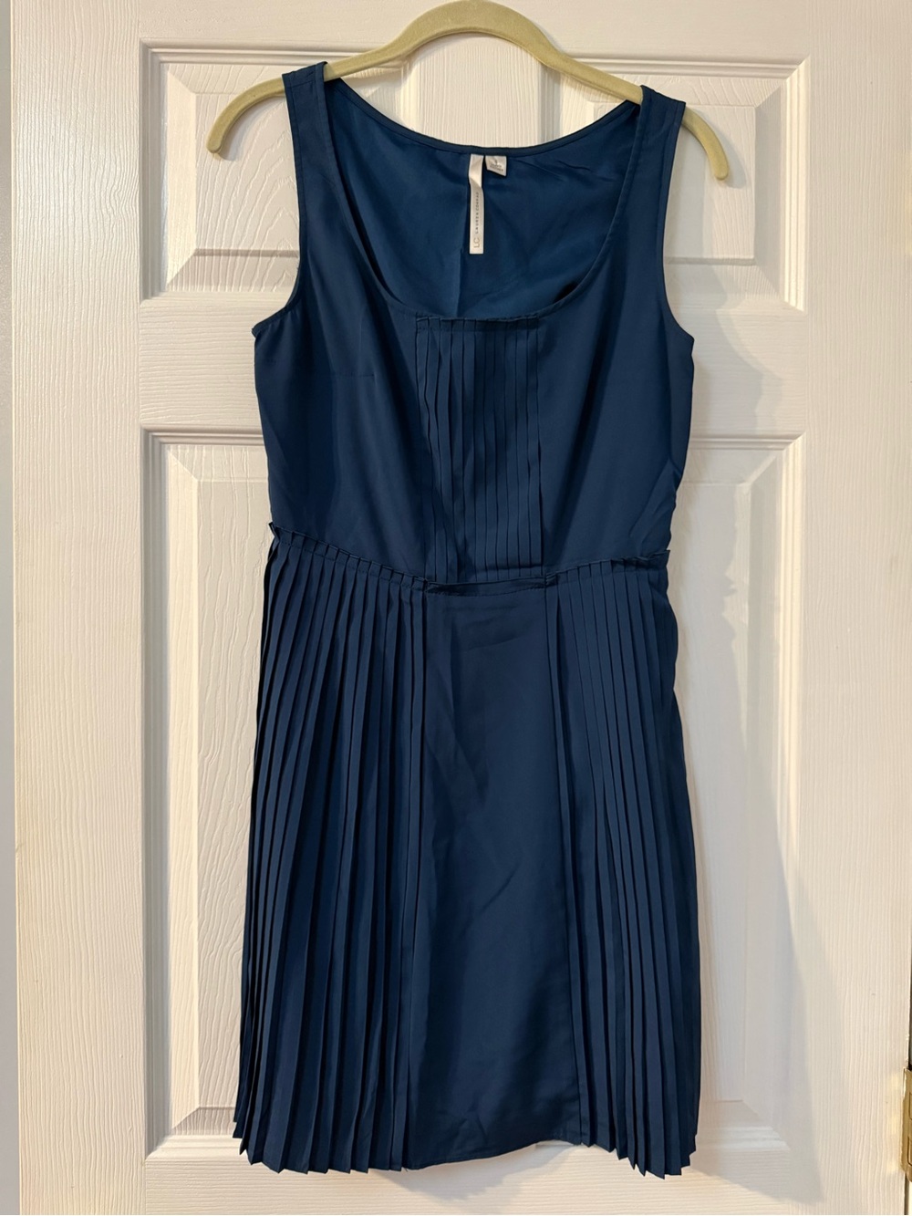 LC Lauren Conrad Navy Blue Pleated Mini Dress